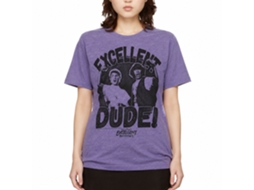 Rockinstone Bill And Ted Excellent Dude Heather Purple Adult T-shirt Size:s