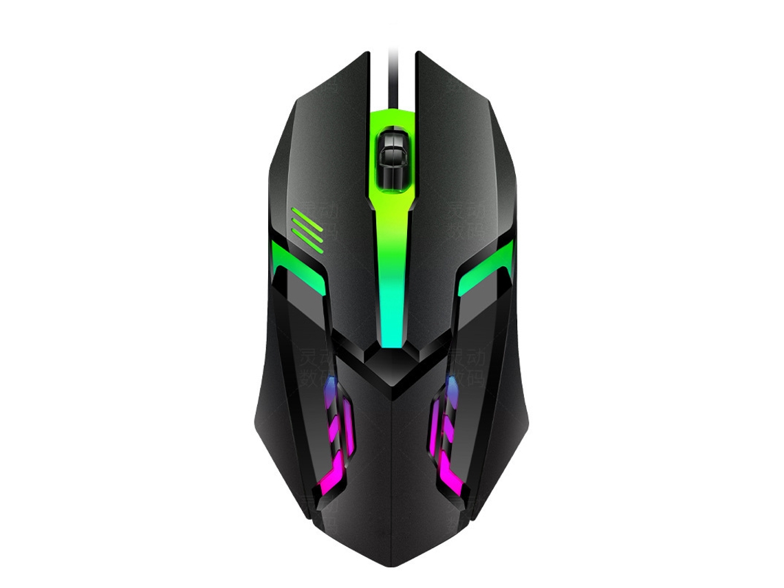 Rato Yizhood P10 Esportes Led Luminoso Retroiluminado Usb Com Fio Para Pc De Mesa Laptop Computador De Escritório Mouse Para Jogos Preto
