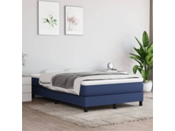 Cama Com Molas/colchão 120x200 Cm Tecido Azul