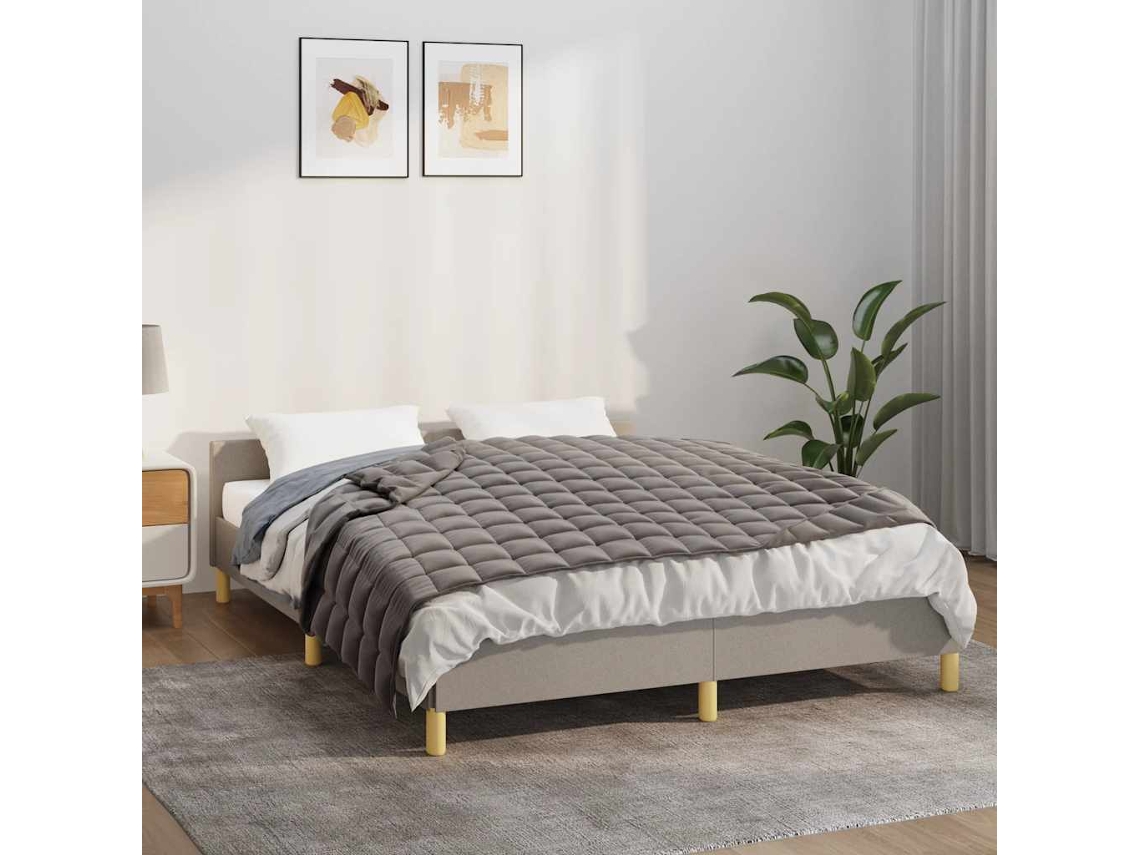 Vidaxl Manta Pesada 6 Kg 138x200 Cm Tecido Cinza