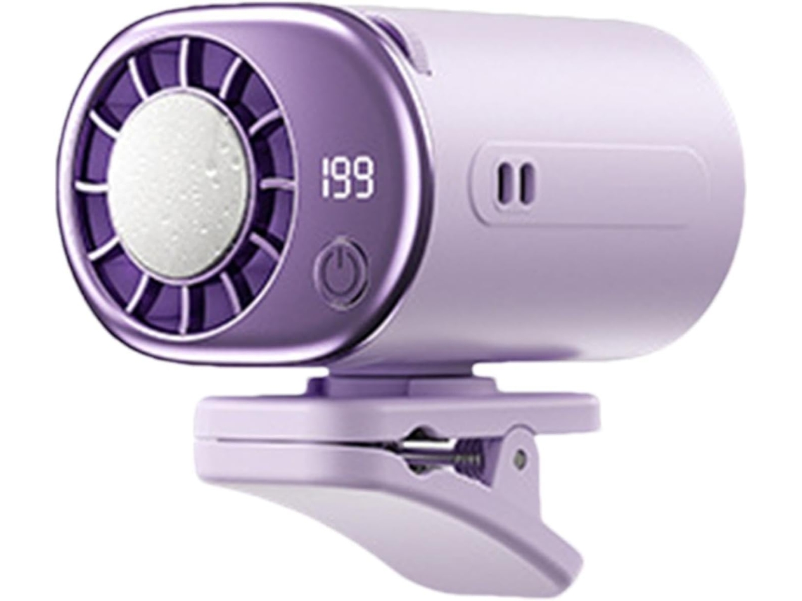 Ventilador De Carro Recarregável Com Visor Digital Led Cama Clipe, Ideal Para Canteiros De Obras, Camping, Viagens De