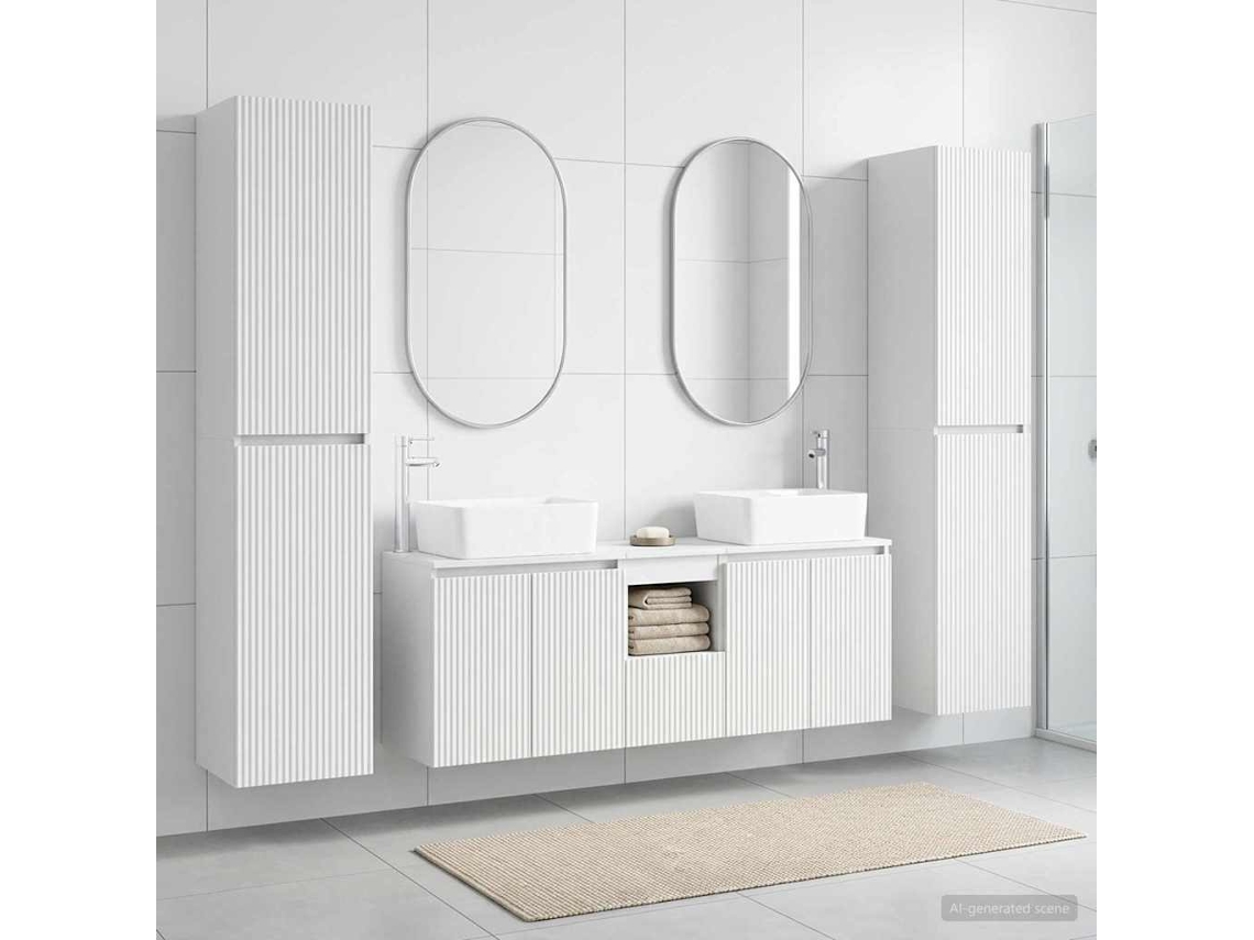 Vidaxl Conjunto De Móveis Para Banheiro 5 Unid. Branco