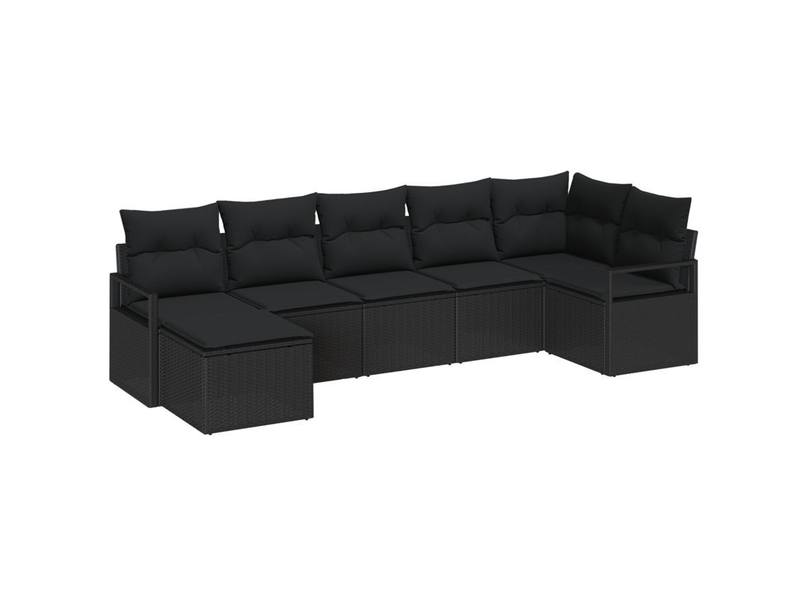Conjunto 7 Conjunto De Jardim Vidaxl Preto Vime Pe (287 X 122 X 85 Cm)