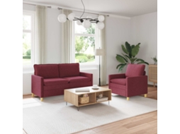Vidaxl Conjunto De Sofás 2 Unid. Vinho Vermelho Tecido