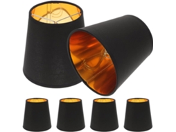 Conjunto de 6 Candeeiros de Mesa Modernos E14, Pretos e Dourados. SFUSHOS