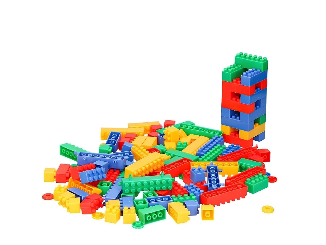 Vamos Brincar - Conjunto de 1 Conjunto de Construção Infantil com 156 Blocos Montáveis Multicor