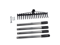 Primerox arrado de jardim 17 dentes ajustável desmontável cabeça de metal ferramenta para soltar solo coletar folhas