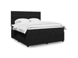 Vidaxl Cama Com Molas/colchão 180x200 Cm Veludo Preto