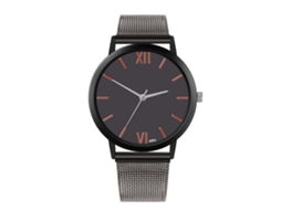 Relógio Analógico de Pulso de Quartzo com Pulseira de Malha Simples e Elegante (gunmetal)