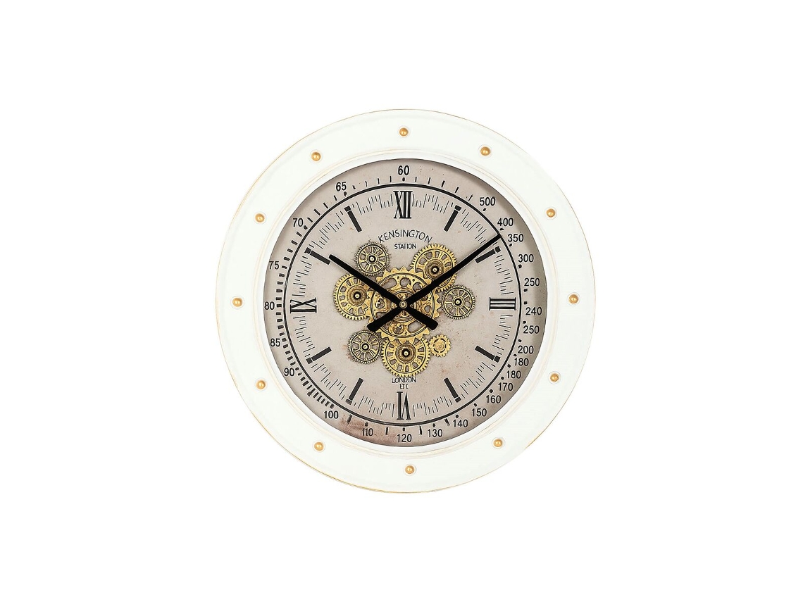 Relógio De Parede Home Esprit Branco Metal Loft 60 X 9 X 60 Cm