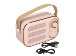 Caixa de Som Bluetooth Estéreo Hi-Fi, com Carregamento USB, Portátil, Estilo Retrô CHABERLU