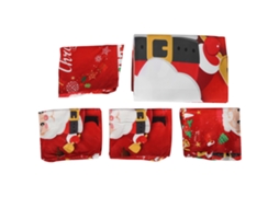 Toalha de Mesa e Capas de Cadeira Natalinas Santa Claus 140x140cm