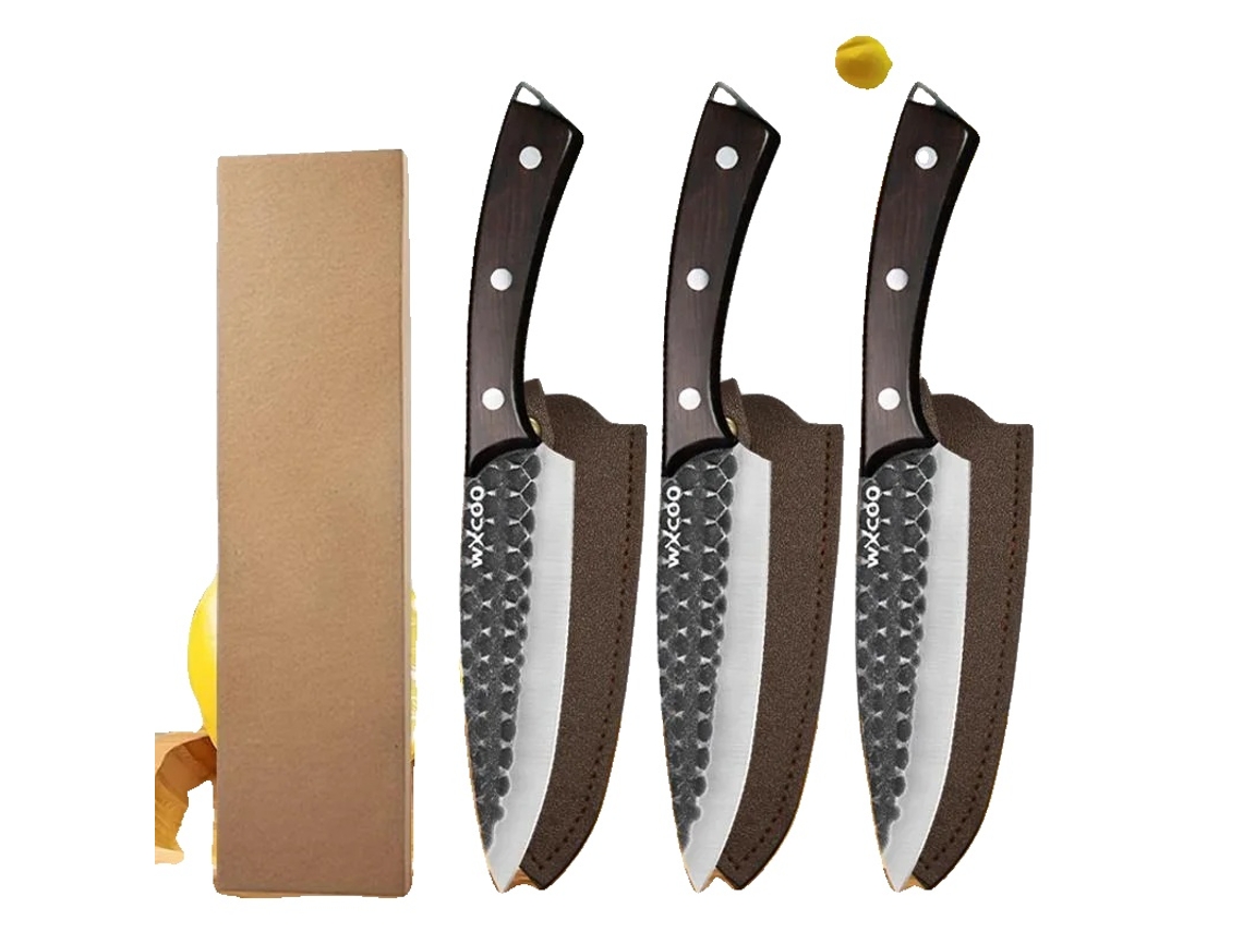 Faca, Aço Inoxidável, Cabo Ergonômico, 3pcs