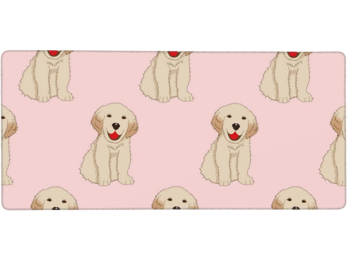 Mousepad Grande para Computador com Estampa de Labrador Golden Retriever, Base Borracha Antiderrapante, 40 X 9