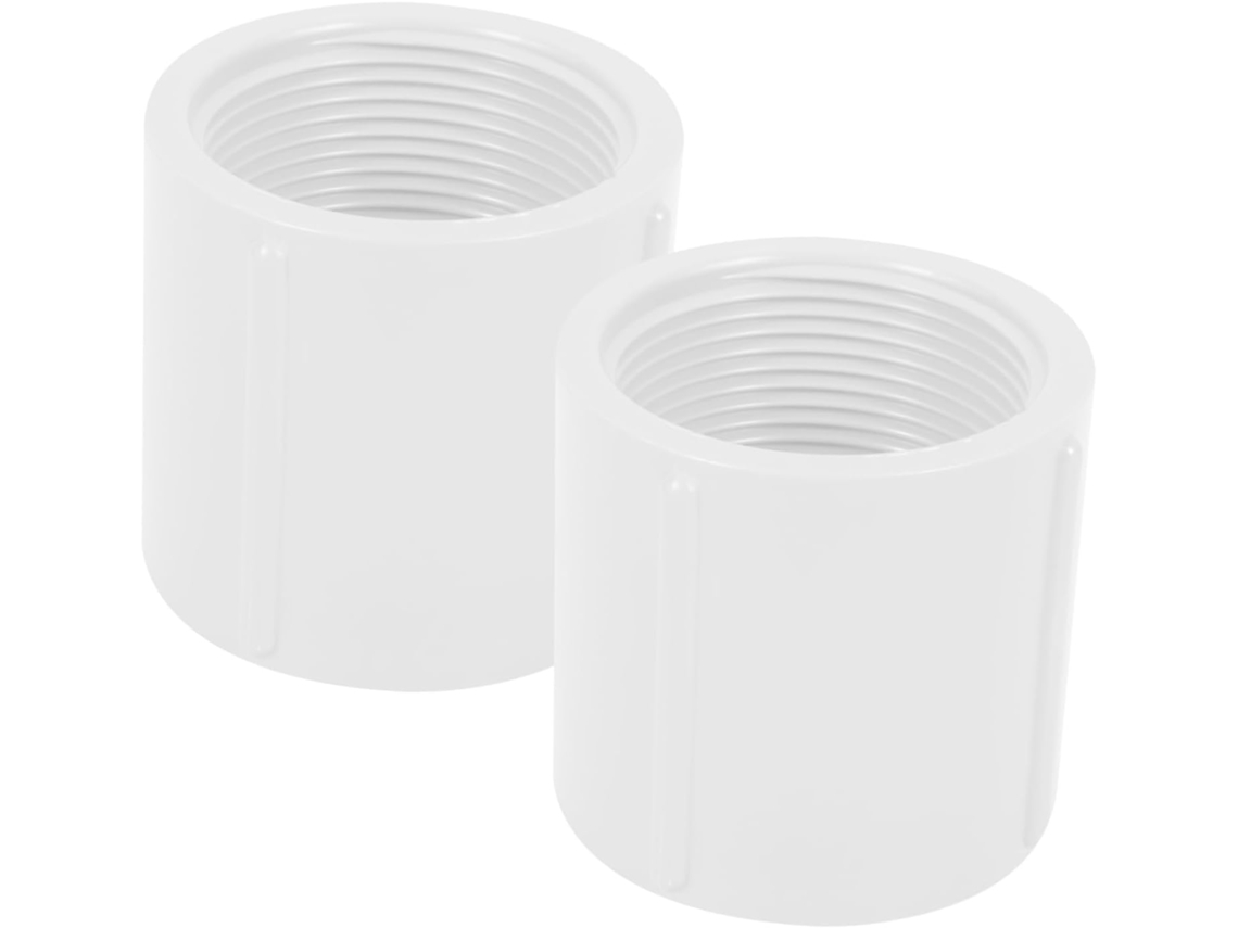 Conjunto De 2 Conectores Pvc Com Rosca Interna Completa Para
