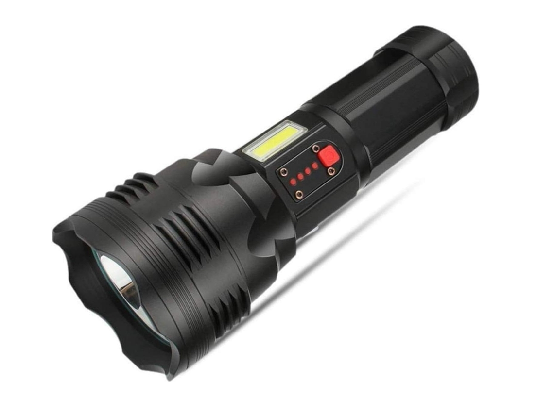 Lanterna Tática Led Com Zoom Telescópico Usb Pode Carregar 4 Seções 2000mah Bateria De Lítio 3 Modos De Funcionamento Preto Yunzii