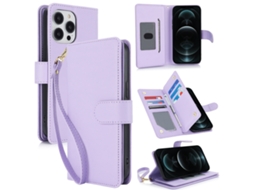 Capa Carteira De Couro Para Iphone 12 Pro Max - Com Rfid - Para Vários Cartões