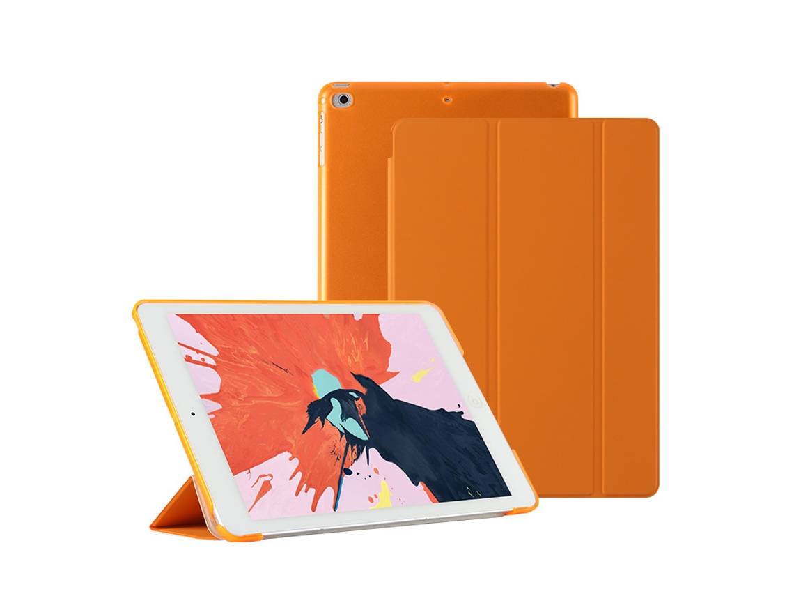 Capa Protetora Para Ipad 10.2, De Couro Air34, Rígida Com Função Hibernação Inteligente Tablets Apple Pro11 Na Cor Laranja. Tuotuo