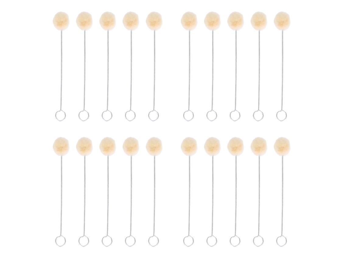 20 Piezas De Escova De Lã Bola - Ferramenta De Tingimento E Polimento De Couro Com Cabo De Metal Para Projetos Diy