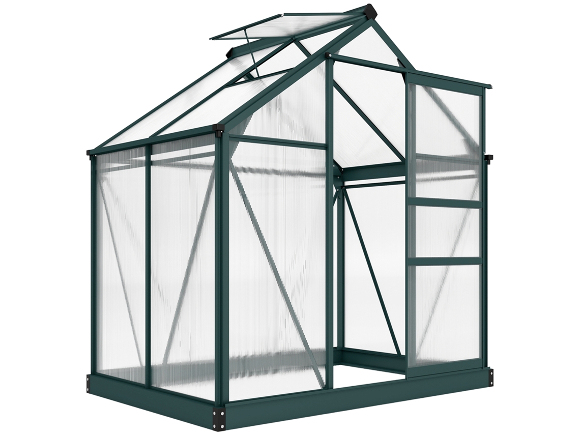 Estufa Jardim Policarbonato 190x132x201cm com Janela e Porta de Correr S/MARCA