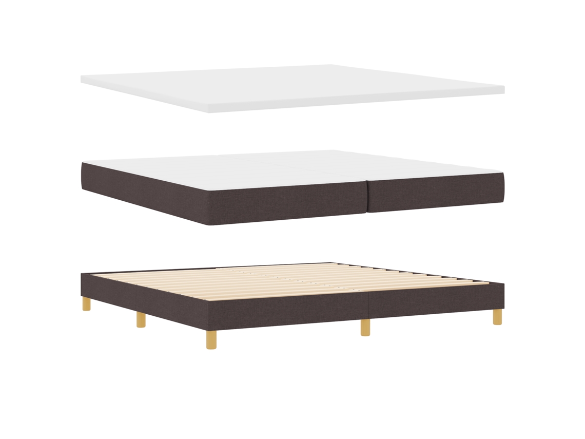 Conjunto 1 Cama Box Vidaxl Castanho Tecido (200 X 200 Cm)