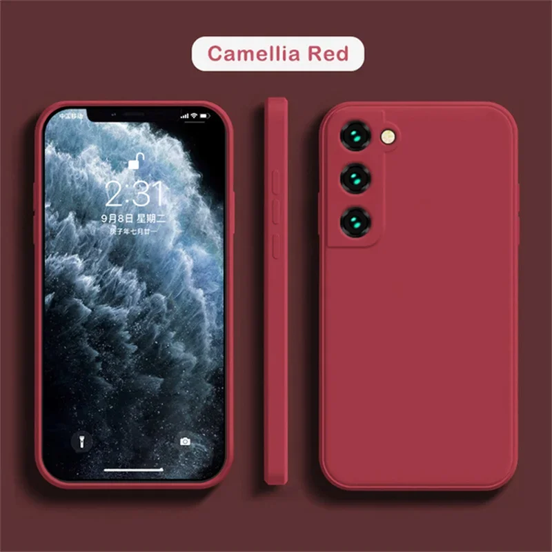 Capa De Silicone Vermelha Para Celular Samsung Galaxy S21 5g, Capa Traseira Resistente A Impactos.