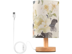 Luminária Noturna Yuiboo Abajur De Mesa Moderno Com Estampa Floral