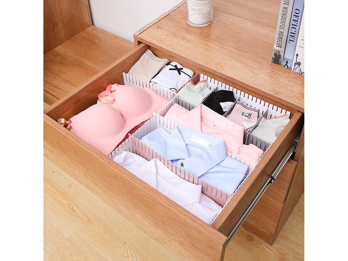 Drawer Divider Organizer (4pcs, Adjustable) White Eoocoo