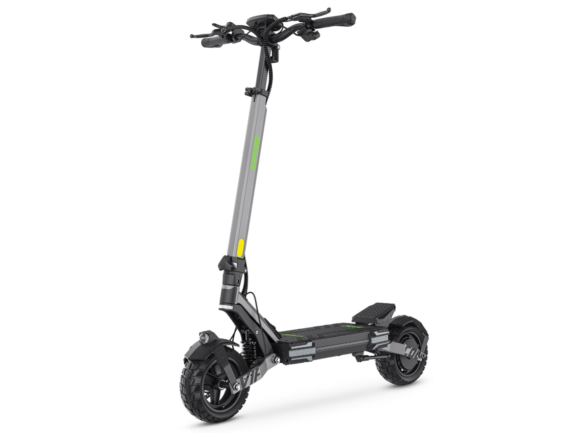 Scooter elétrica Vipcoo VC VS6 com motor de 1000 W, bateria de 48 V e 18,2 Ah, pneus de 10 polegadas, freio a disco mecânico dobrável, cinza seguro