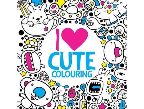 Livro I Heart Cute Colouring de Jess Bradley (Inglês)