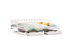 Sofá Cama com Gavetão e Gavetas Sem Colchão 90x190 cm Branco MAISON EXCLUSIVE
