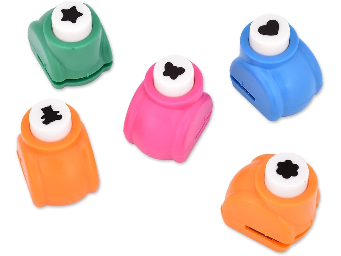 Conjunto De Furadores De Papel Estilo, 5 Mini Furadores Elétricos Para Scrapbooking, Multicoloridos Slowmoose