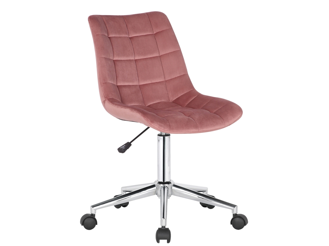 Cadeira de escritório Medford veludo rosa CLP