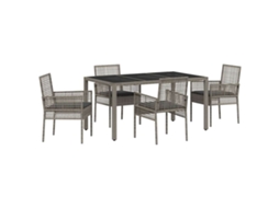 Maison Exclusive - Conjunto De Jantar Para Jardim 5 Pcs Cinzeto Vime Pe