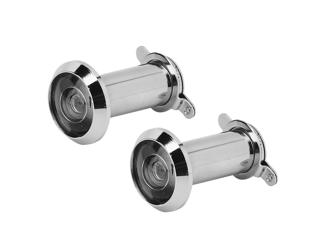 Visor de Porta Anti roubo 220 Graus com Capa Traseira, Segurança Residencial, 16mm, Prata, 2pcs | S/MARCA