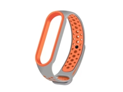 Pulseira De Relógio Lurelia Para Xiaomi Mi Band 5/6 Em Silicone Bicolor Laranja Cinza