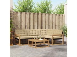 Vidaxl Conjunto De Sofás Para Exterior 5 Pcs Branco E Bege