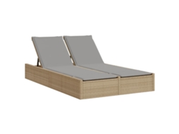 Double Sun Lounger, Double Sun Loungers Vidaxl Bege Rattan / Vime (n/a)