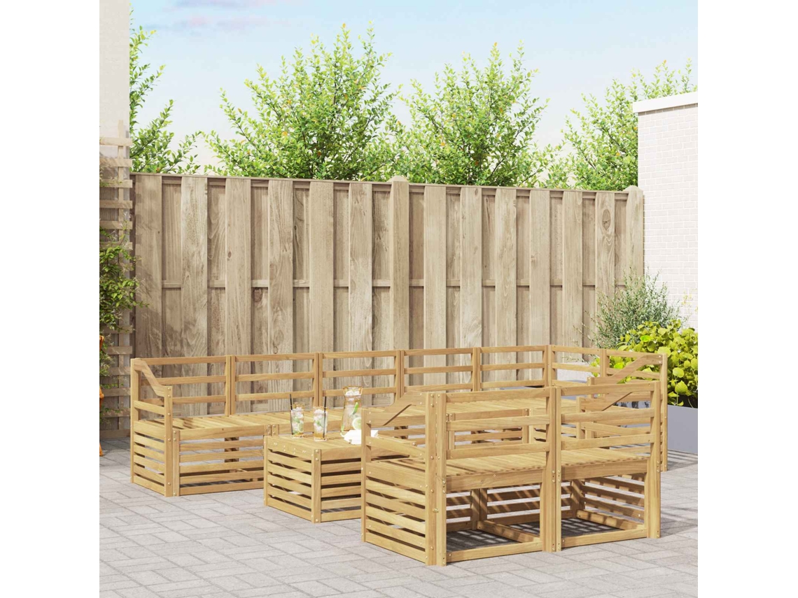 Vidaxl Conjunto De Sofás Para Exterior 9 Unid. Branco