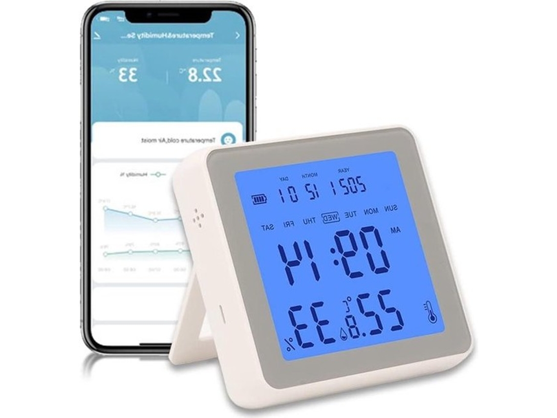 Monitor Externo De Temperatura E Umidade Sensor De Temperatura E Umidade Inteligente Tela Lcd De 3,2 Polegadas Sala De Vinhos Quarto Versão Zigbee.