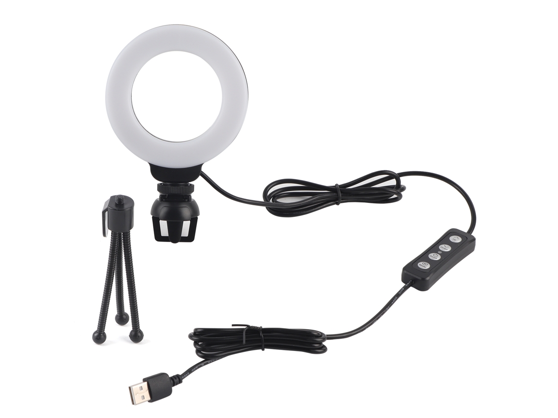 2026 luz Anular Led Regulável de 4 Polegadas com Clip para Selfie, Vídeo Ao Vivo, Laptop, Tablet e Pc