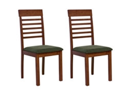 Conjunto de cadeiras elegantes Beliani Ortley em madeira de seringueira marrom 40x51x96