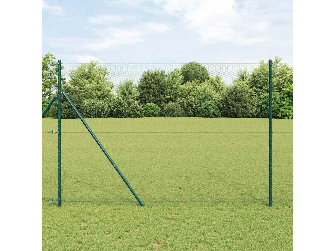 Vidaxl Fixação Para Cerca Hexagonal No Chão 50 X 1,5 M Cinzento Malha