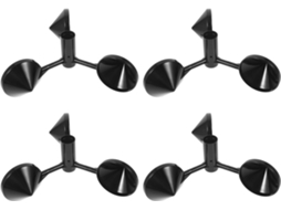 Anemômetro Yardwe com 4 peças, sensor de três lâminas, material