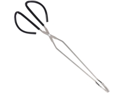 Pinça Para Carvão Garneck Com Cabo Longo, Anti Escaldante, Em Aço Inoxidável, Cor Aleatória E Superfície Antiderrapante