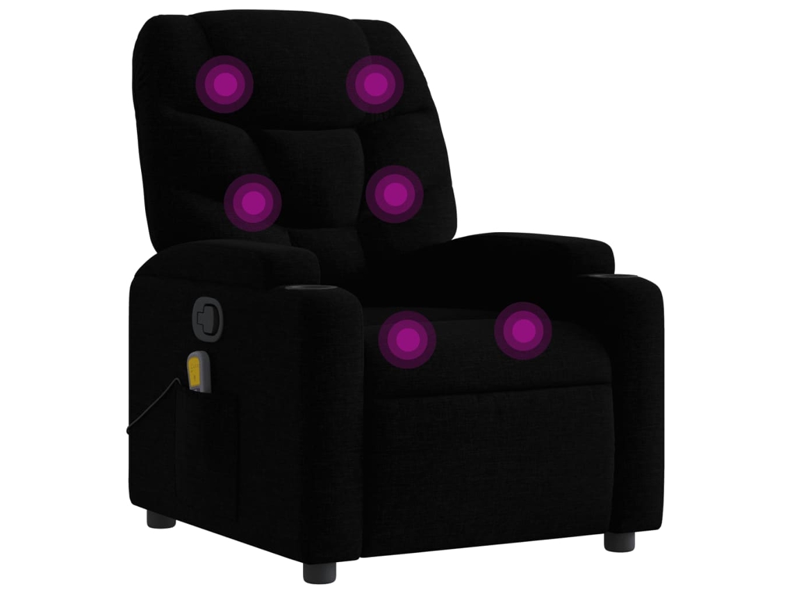 Massage Recliner Chair, Massage Recliner Chairs Vidaxl Preto Tecido