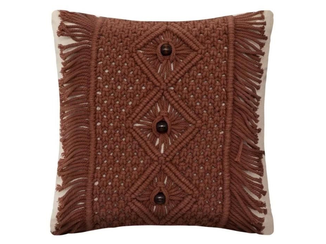 Almofada Decorativa em Macramé Alicante 40X40Cm Castanho ATMOSPHERA