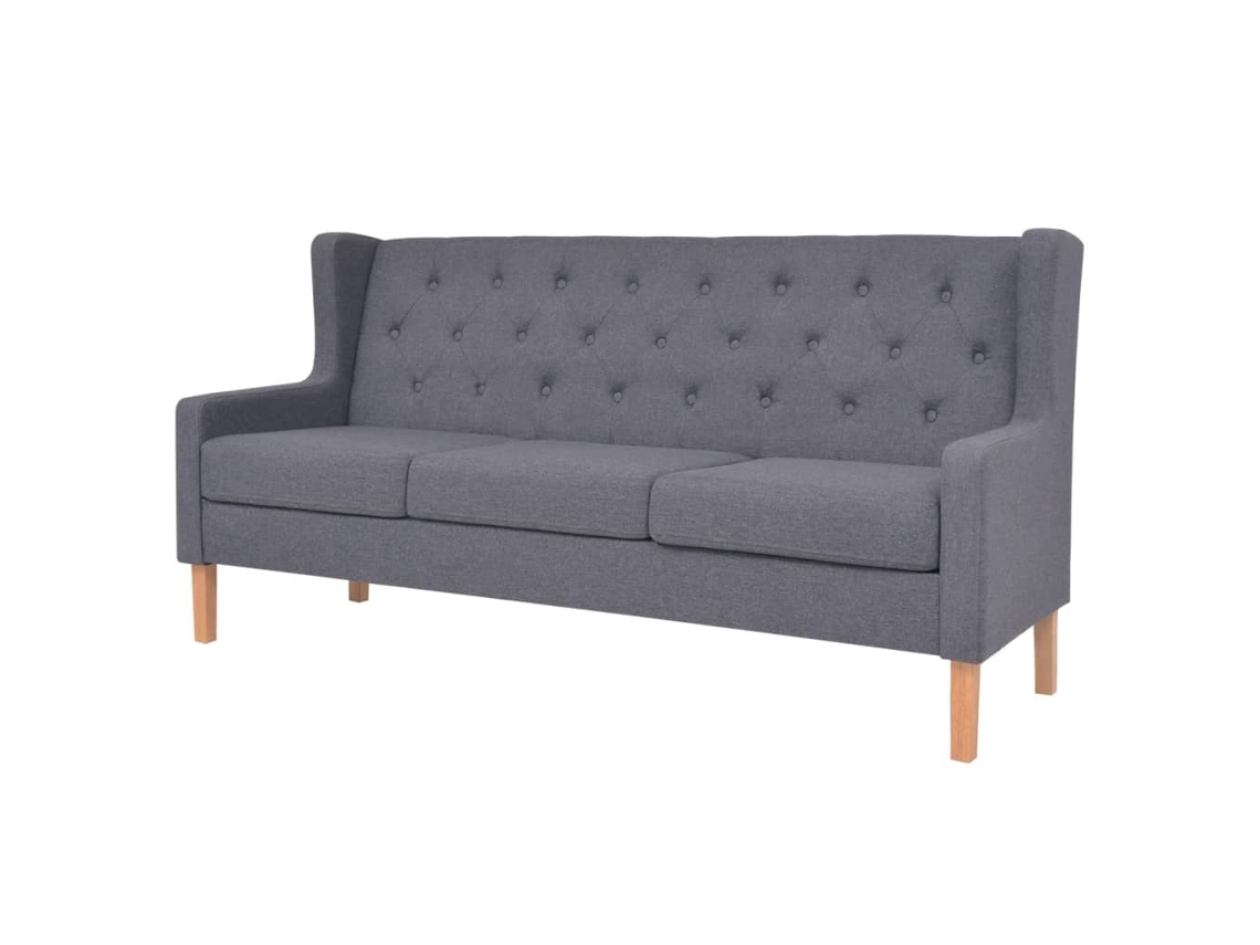 Conjunto de Sofás 3 Peças Tecido Cinzento MAISON EXCLUSIVE