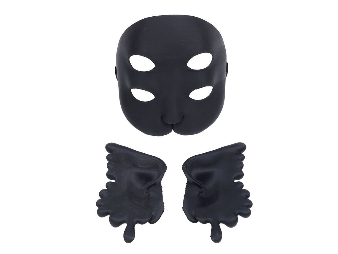 Mali face de Bebê Chorando 4 Olhos 2 Orelhas Impressa em 3d Props Cosplay Anime Preta