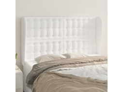 Cabeceira Camapainel De Cabeceira C/ Abas Couro Artificial 147x23x118/128cm Branco Lovely Home